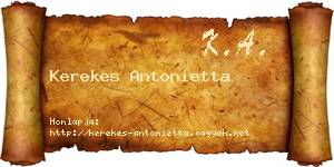 Kerekes Antonietta névjegykártya